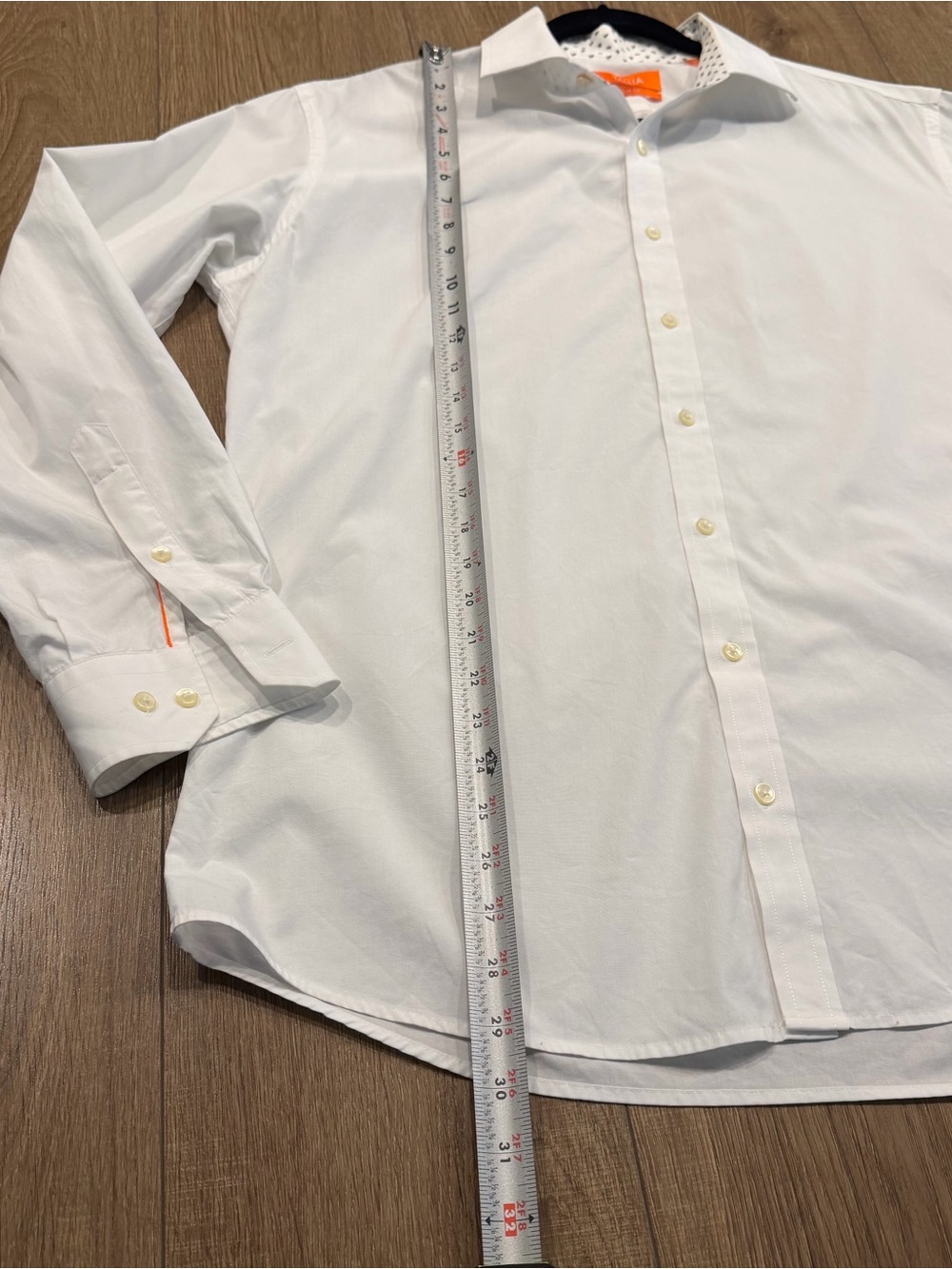 TALLIA Men's White Dress Shirt slim fit with Spread Collar, 16,5 - Picture 6 of 7